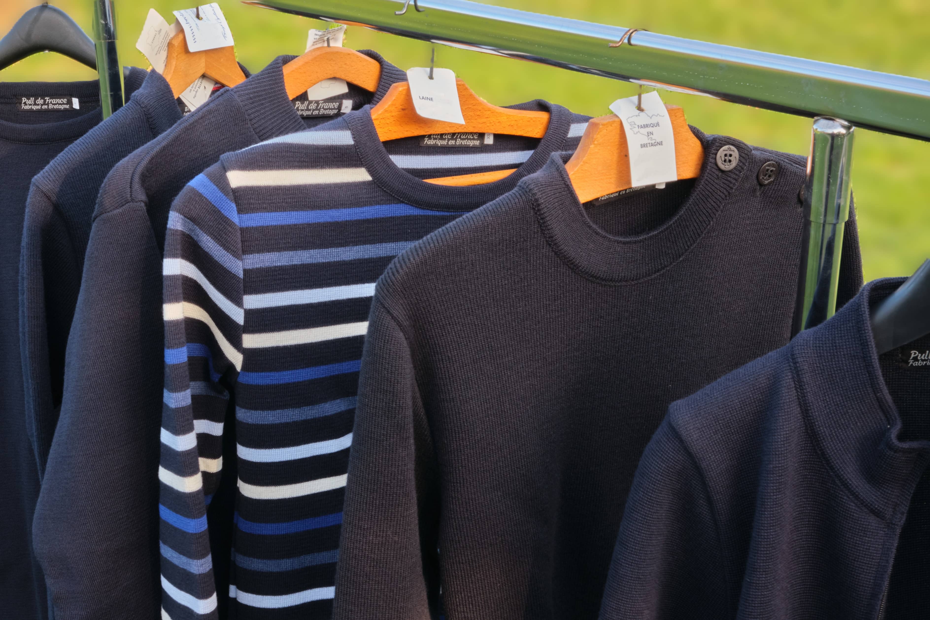 accueil pull de France, pull rayé marinière, cardigan zippé, vêtement breton fabriqué en bretagne